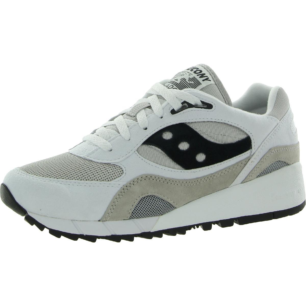 Saucony Men`s Shadow 6000 Leather Retro Inspired Athletic Fashion Sneaker Wht/Grey/Blk