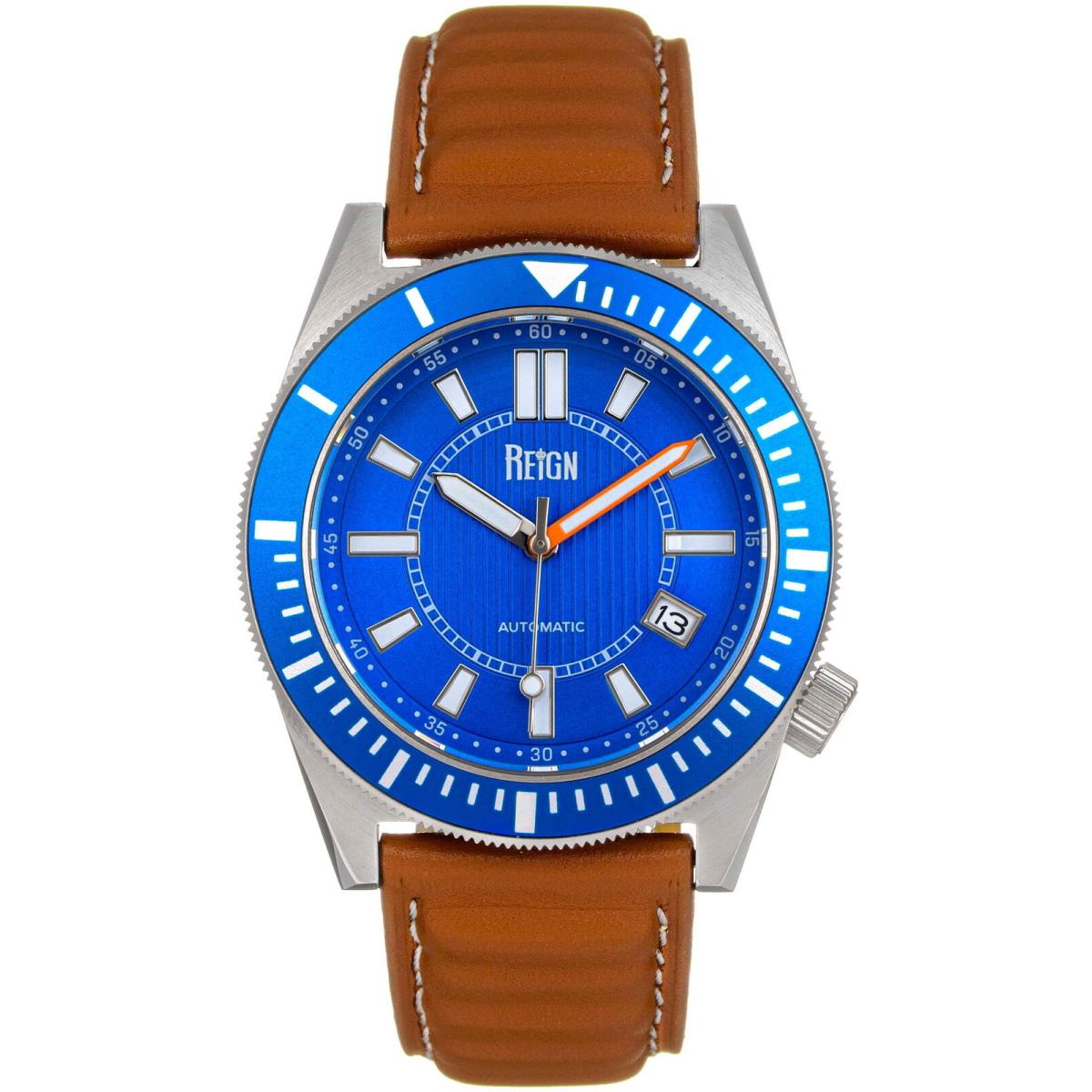 Reign Francis Leather-band Watch W/date Brown/blue One Size REIRN6304