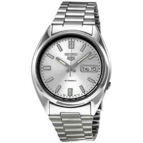 Seiko 5 Automatic Silver Dial Stainless Steel Men`s Watch SNXS73