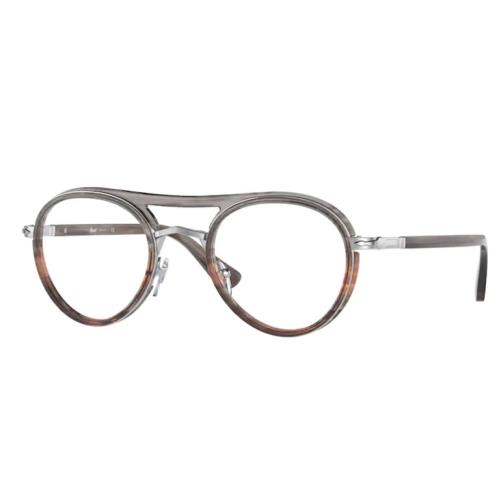 Persol 0PO2485V 1147 Striped Grey Gradient Striped Brown Unisex Eyeglasses