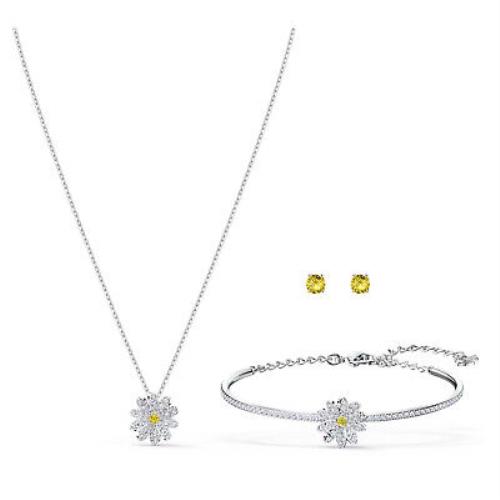 Swarovski Eternal Flower Jewelry Set Yellow Mixed Metal Finish -5518146