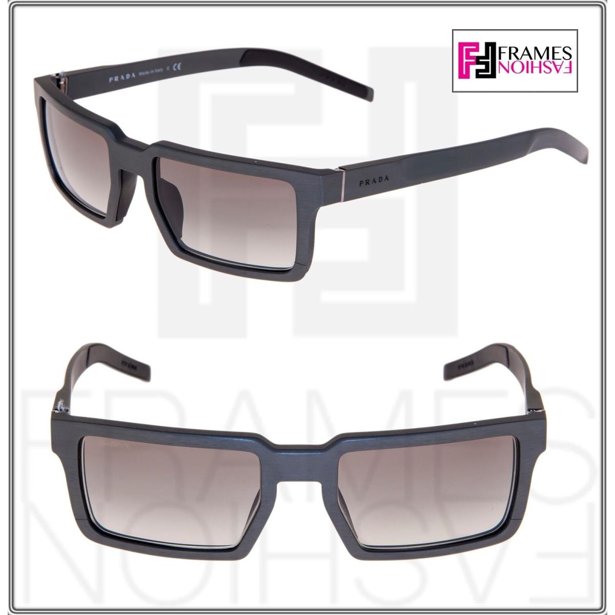 Prada 50S Technique Square Graphite Brushed Aluminum Unisex Sunglasses PR50SS