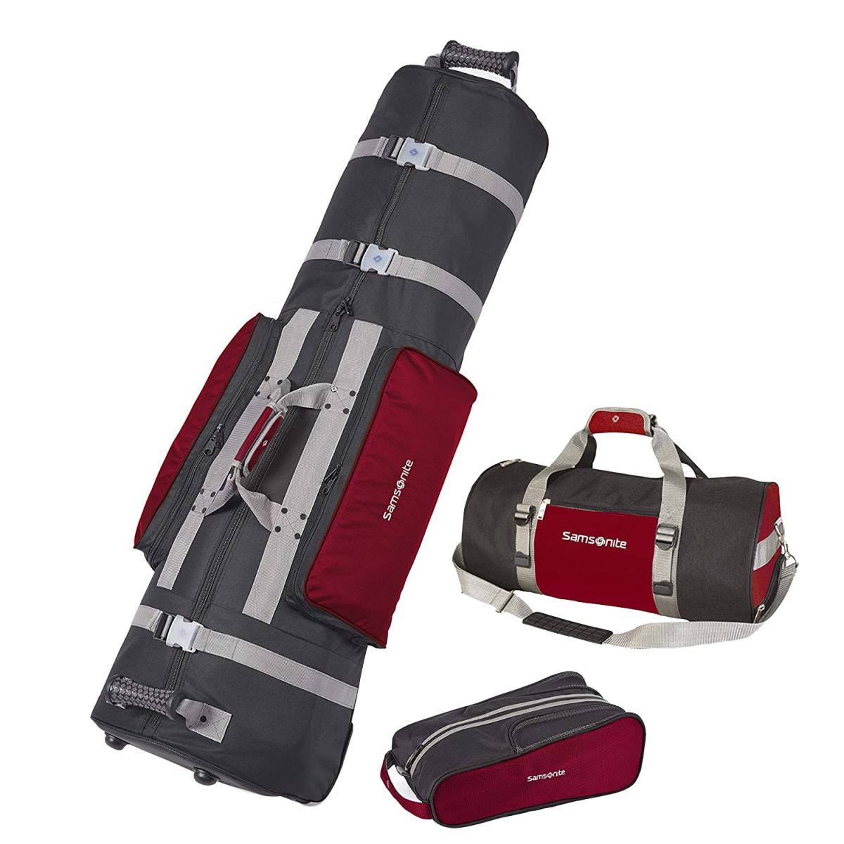 Samsonite Golf Deluxe 3 Piece Travel Set Red/Black