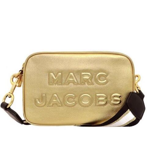 Marc Jacobs M0014465 Flash Collection Women`s Leather Crossbody Bag in Gold