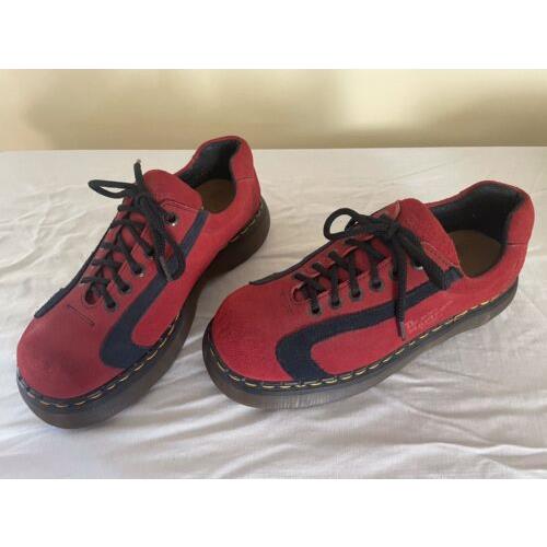 Dr Martens Size UK10 US11 Red Suede Shoes 8351 The Vintage Air Wair
