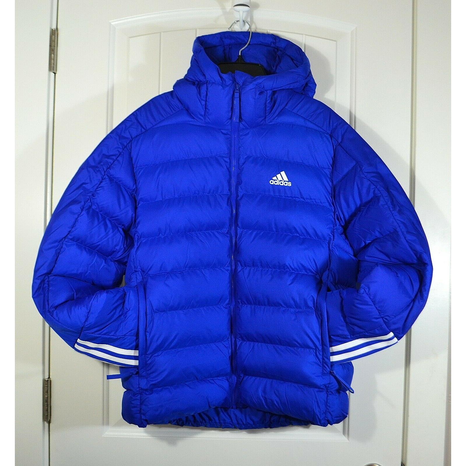 Men`s Adidas Outdoor Itavic Midweight Hooded Jacket Bold Blue Active SZ M L