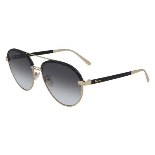 Salvatore Ferragamo SF 229SL 786 Rose Gold Black Leather Sunglasses