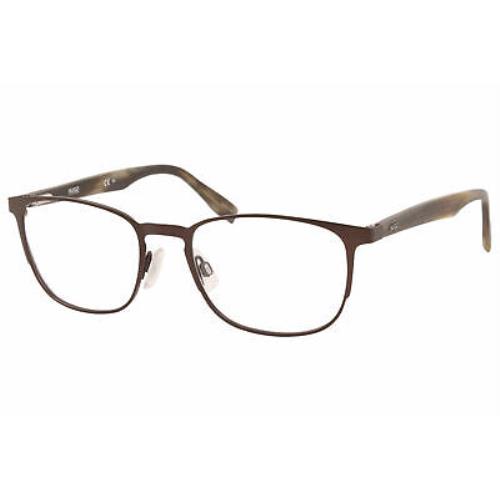 Hugo Boss 0304 BU0 Eyeglasses Men`s Brown Horn Walnut Optical Frame 53mm