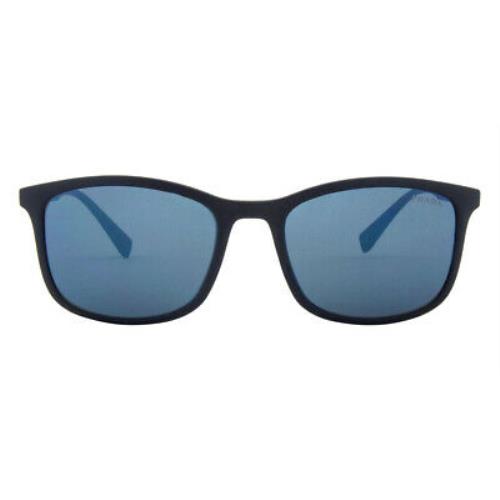 Prada PS 02XS Sunglasses Men Blue Rubber Rectangle 60mm | 8056597228554 ...