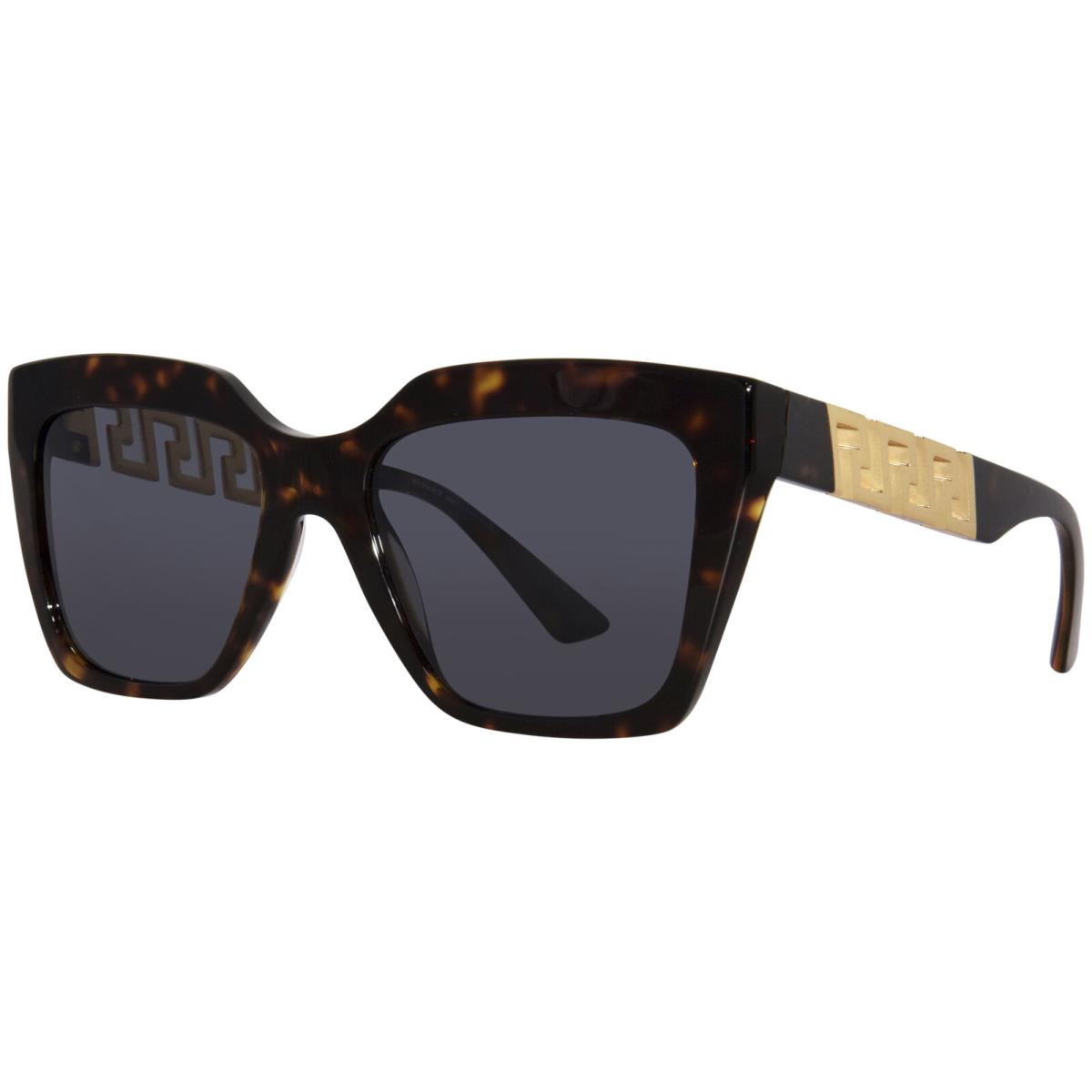Versace VE4418 108/87 Sunglasses Women`s Havana/dark Grey Square Shape 56mm