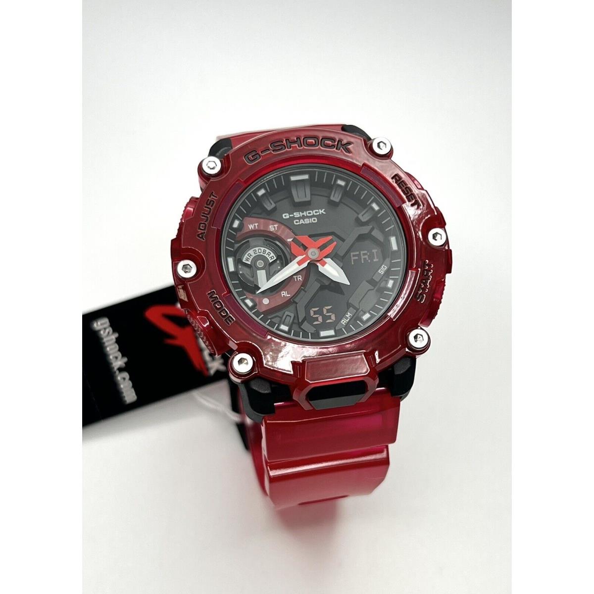 Casio G Shock Ana Dig Red GA2200SKL-4 Clear Red GA2200 Skeleton Wbox