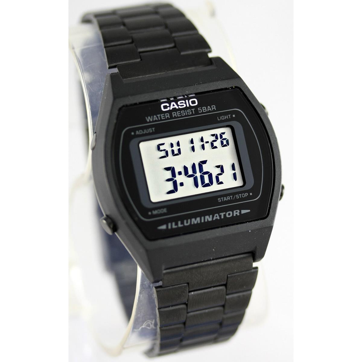 Casio B-640WB-1A Unisex Black Watch Digital Stainless Steel Band Flash Alert