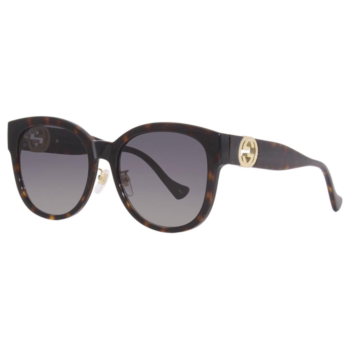 Gucci GG1028SK 007 Sunglasses Women`s Havana/grey Gradient Cat Eye 56mm