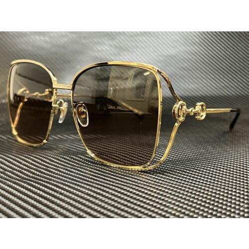 Gucci GG1020S 001 Gold Square 61 mm Women`s Sunglasses