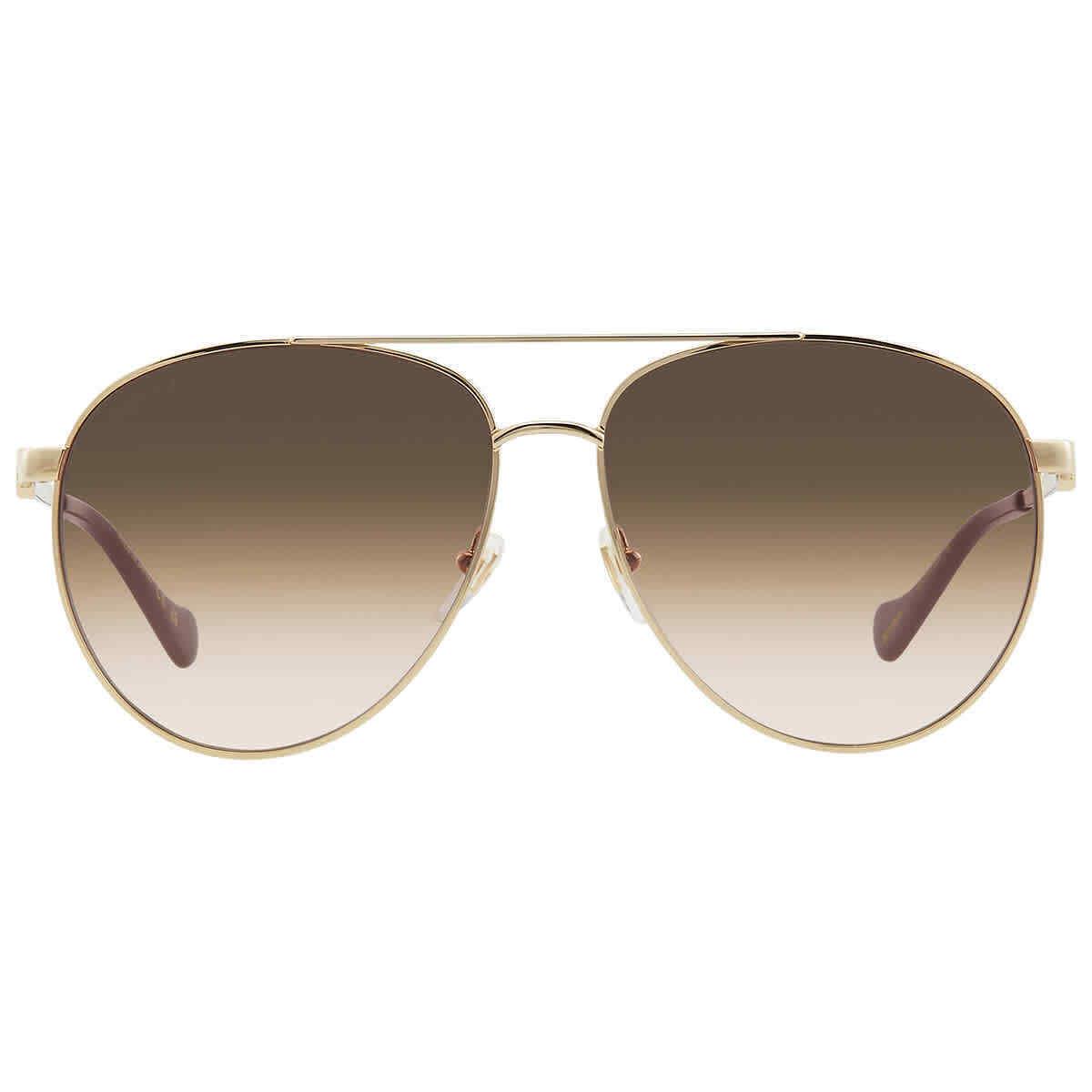 Gucci Brown Pilot Ladies Sunglasses GG1088S 002 61 GG1088S 002 61