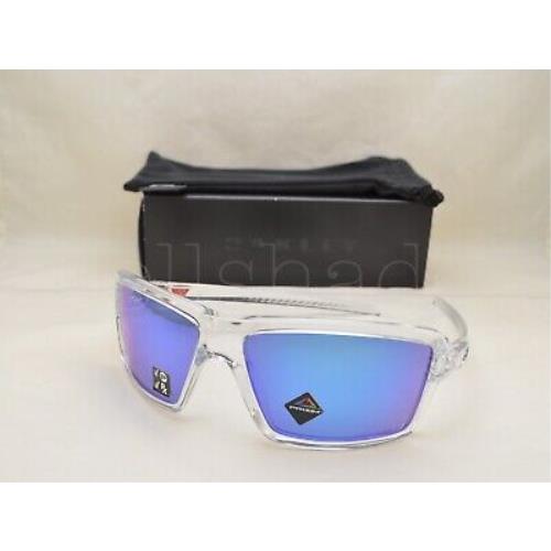 Oakley Cables OO9129-05 63 Polished Clear with Prizm Sapphire Polar Lens - Frame: , Lens: