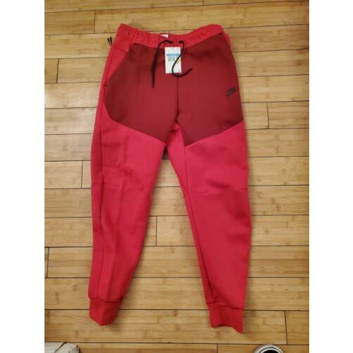 Nike Tech Fleece Joggers Jogger Pants Sweats Red CU4495-643 Slim Mens Medium