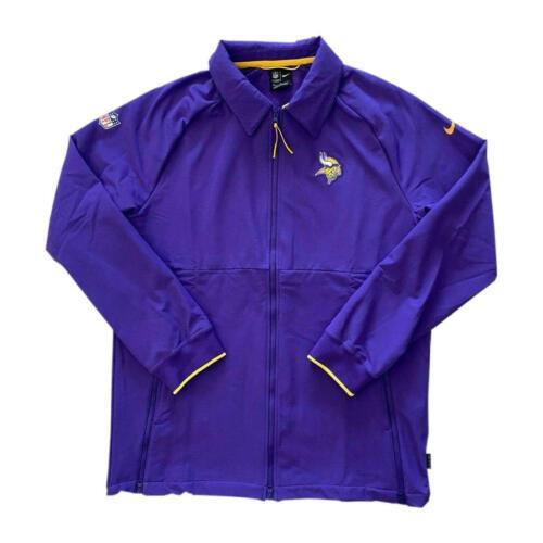 Nike Men`s Minnesota Vikings Therma Full Zip On Field Jacket Purple L