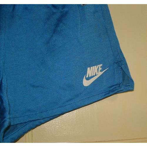 Vintage Swoosh Nike Knit V Cut 1980 Shorts Blue Medium