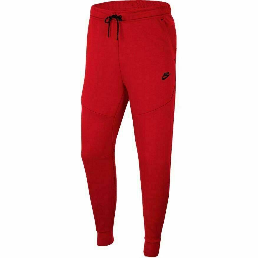 nike sportswear tech fleece joggers red