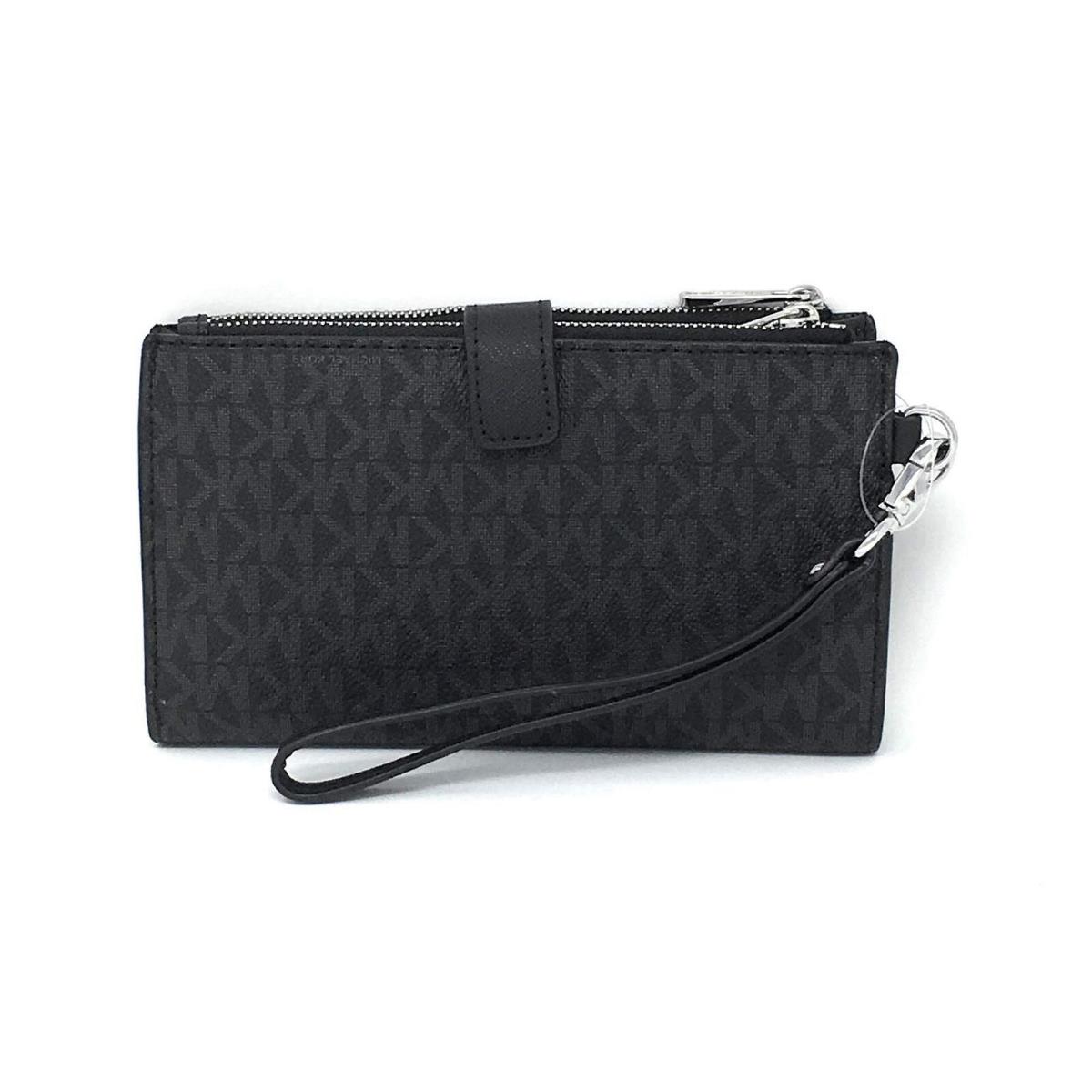 Michael Kors Jet Set Double Zip Wristlet Black Pvc Black Pvc 2