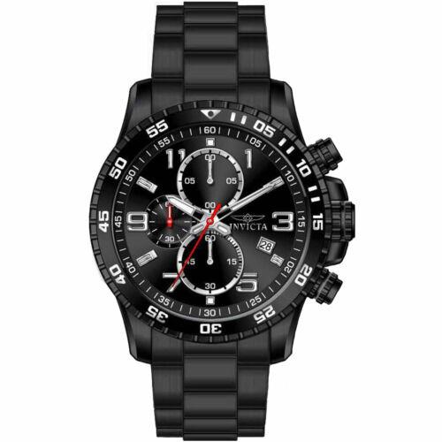 Invicta Men`s Watch Specialty Quartz Chronograph Black Dial Steel Bracelet 36985