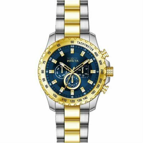 Invicta 24214 Speedway Blue Dial Two Tone Stainless Steel Men`s Watch - Blue