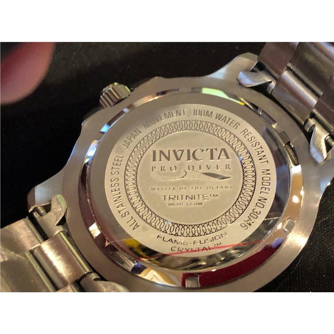 Invicta Pro Diver 30746 Silver Quartz 46Mm Charcoal green Bezel