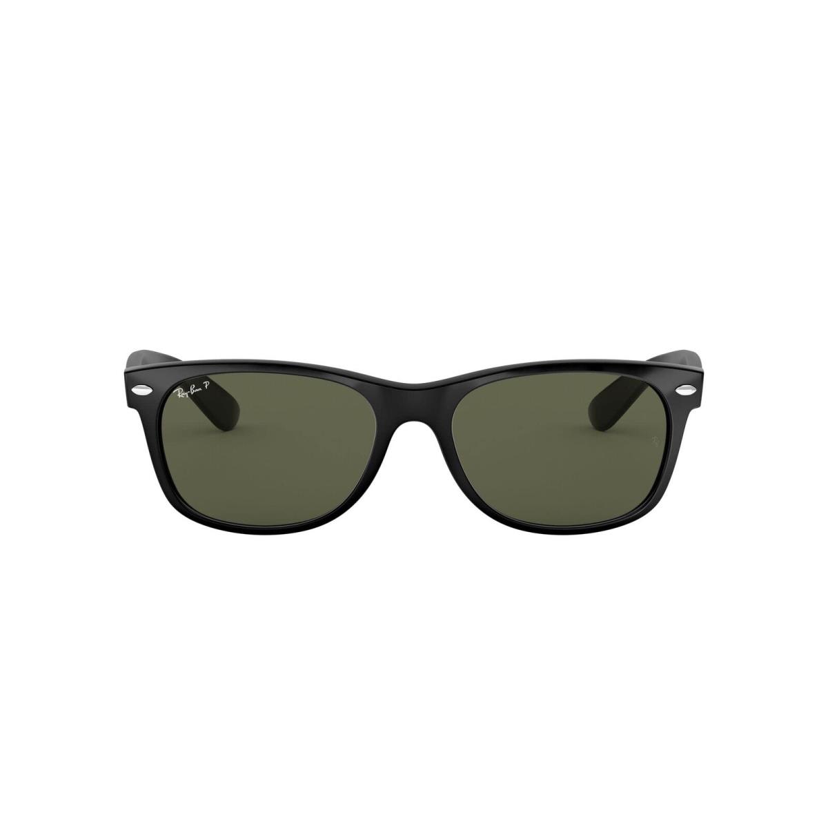 Ray-ban New Wayfarer RB2132 Wayfarer Square Sunglasses Black/polarized Green 58 mm - Black/Polarized Green, Frame: Black, Lens: Green