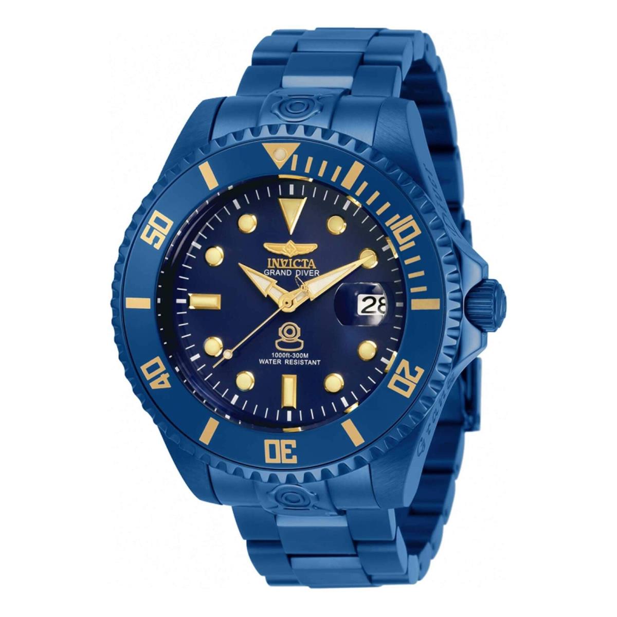 Invicta Men`s Watch Pro Diver Automatic Blue Stainless Steel Bracelet 33387 - Dial: Blue, Band: Blue