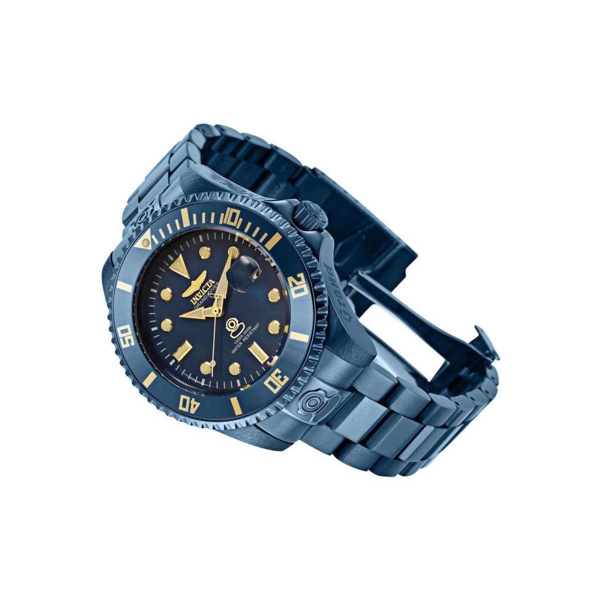 Invicta Men`s 47mm Grand Diver Blue Label Automatic NH35A Watch Model : 33387 - Blue, Dial: Blue, Band: Blue