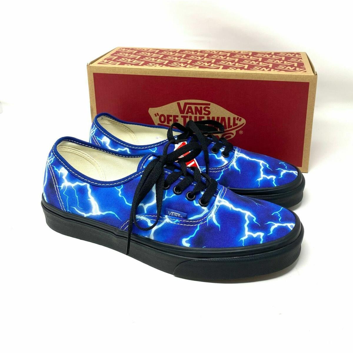 Mens Vans Lightning Canvas Lace Up Low Skate Shoes Blue VN0A5HZS9FT