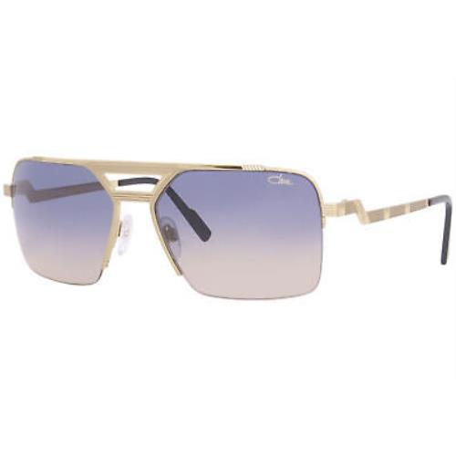 Cazal 9102 003 Sunglasses Men`s Gold Plated/blue Gradient Rectangle Shape 61mm