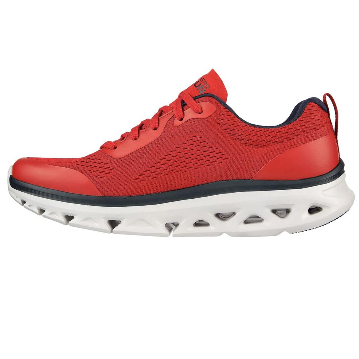 Skechers Men`s 220503 GO Run Glide Step Flex Athletic Running Shoes - Red/Navy