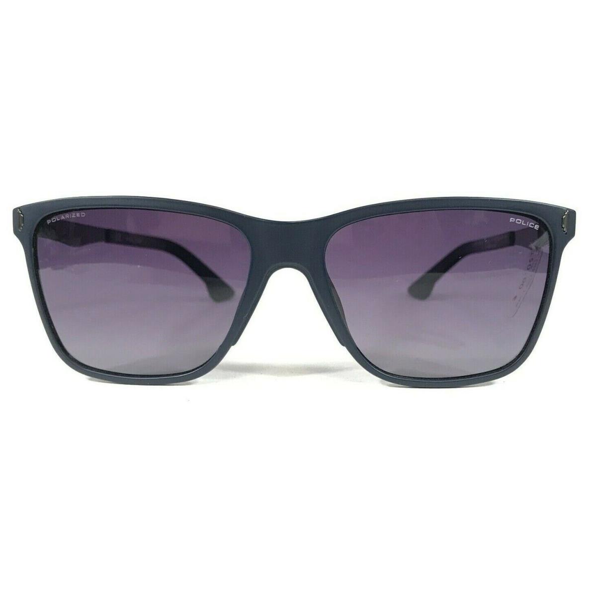 Police Sunglasses SPL365 COL.U43P Blue Square Frames with Purple Lenses
