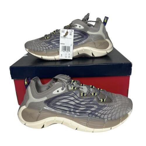 FX9344 Reebok Zig Kinetica II Boulder Grey Running Shoes M6 / W7.5