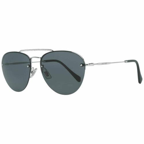 Miu Miu Women`s Sunglasses Core Silver Tone Metal Frame Black Lens 54US-1BC1A159 - Silver Frame, Black Lens