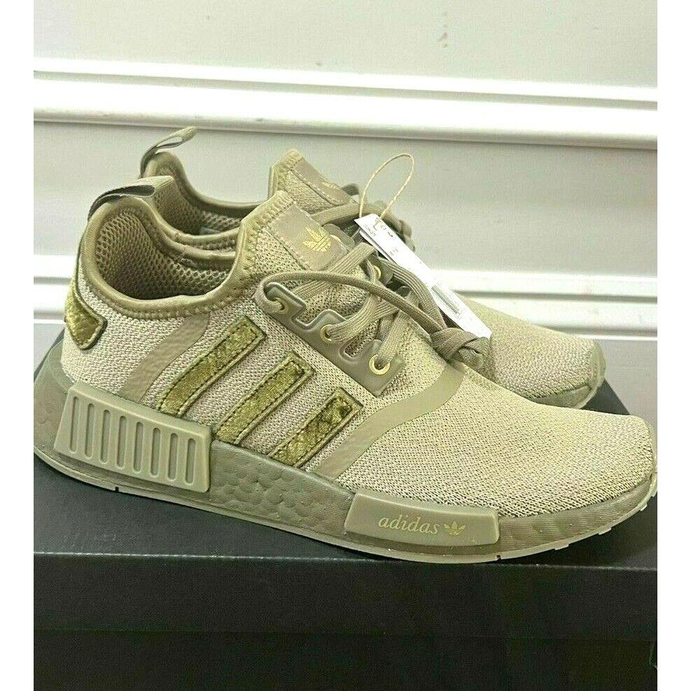 Adidas Nmd R1 Velvet Olive Green Gold Boost Women s Sizes GY1321 Shoes SporTipTop