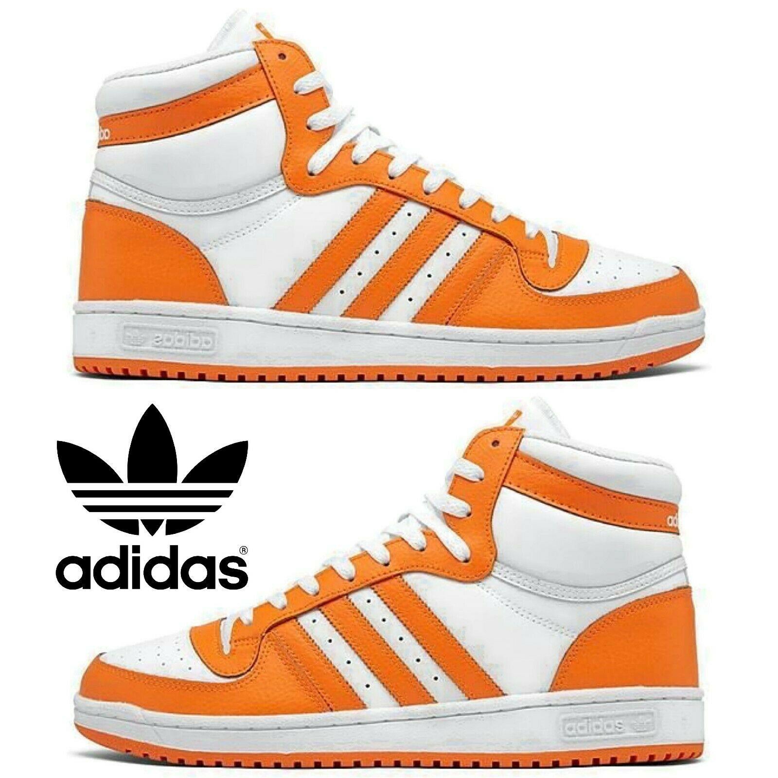 Adidas Originals Top Ten Hi Men`s Sneakers Comfort Casual Shoes White Orange
