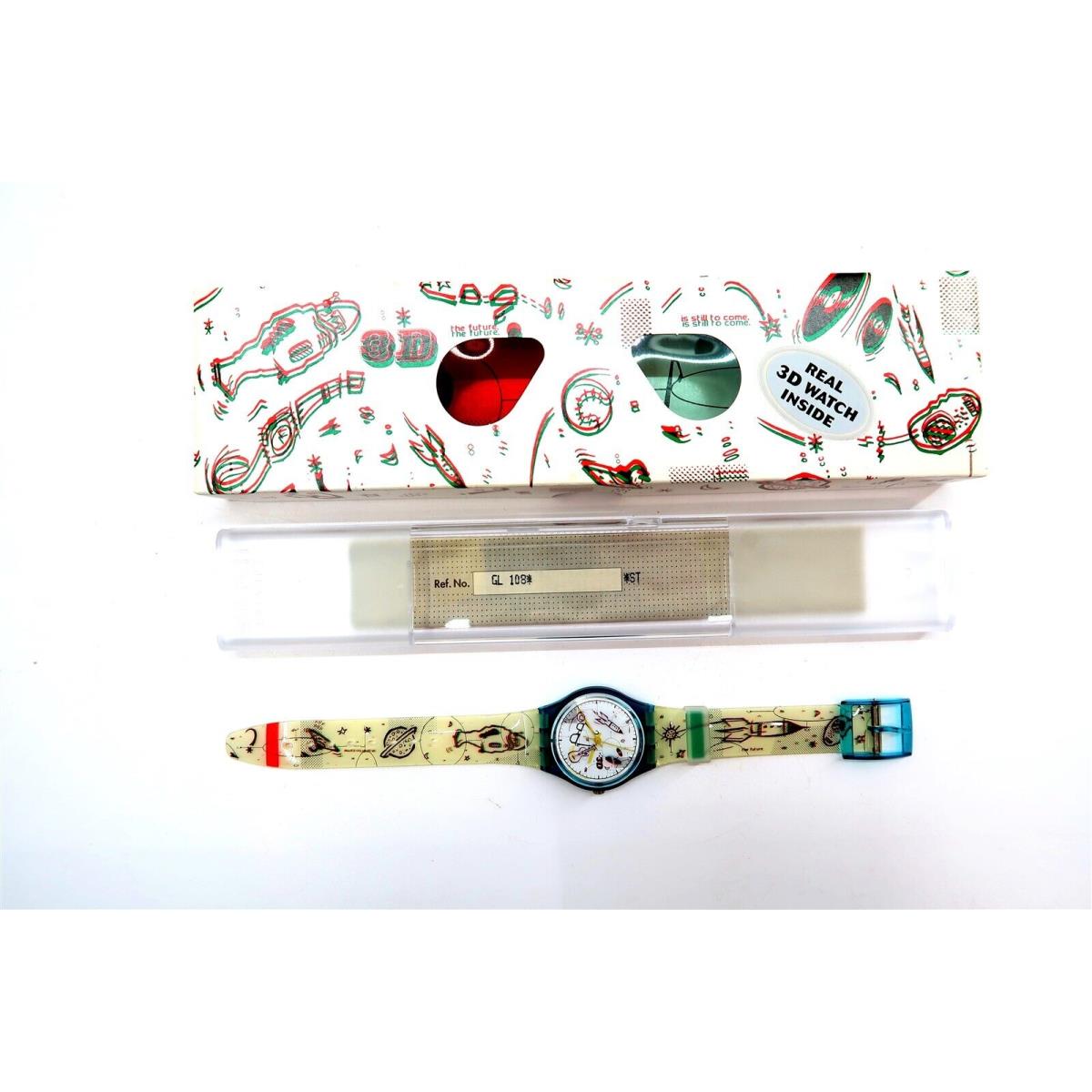 Swatch Watch 3D Experience GL108 Pack 1996 Boxed Set with 3D Glasses