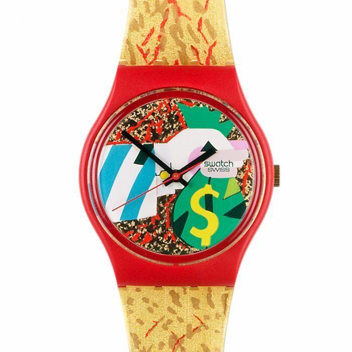 Mint 1993 Swatch Collage Dor Designed by Ugo Nespolo GB116 Collector Watch Rare