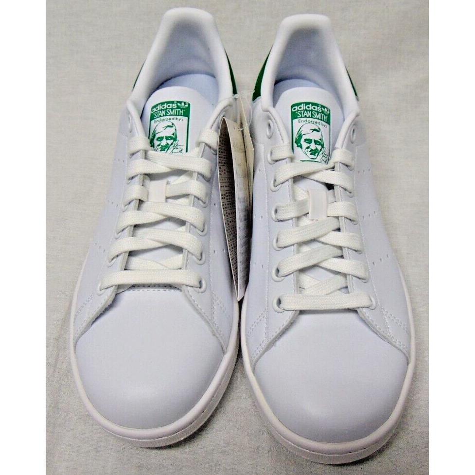 Adidas Stan Smith Low Mens Trainers - White Green Size 6.5 - White and Green