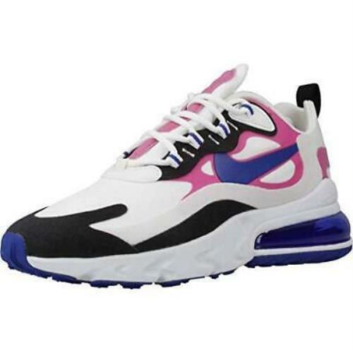 Nike Air Max 270 React Running Shoes White/blue/fuchsia/black Women Size 7.5