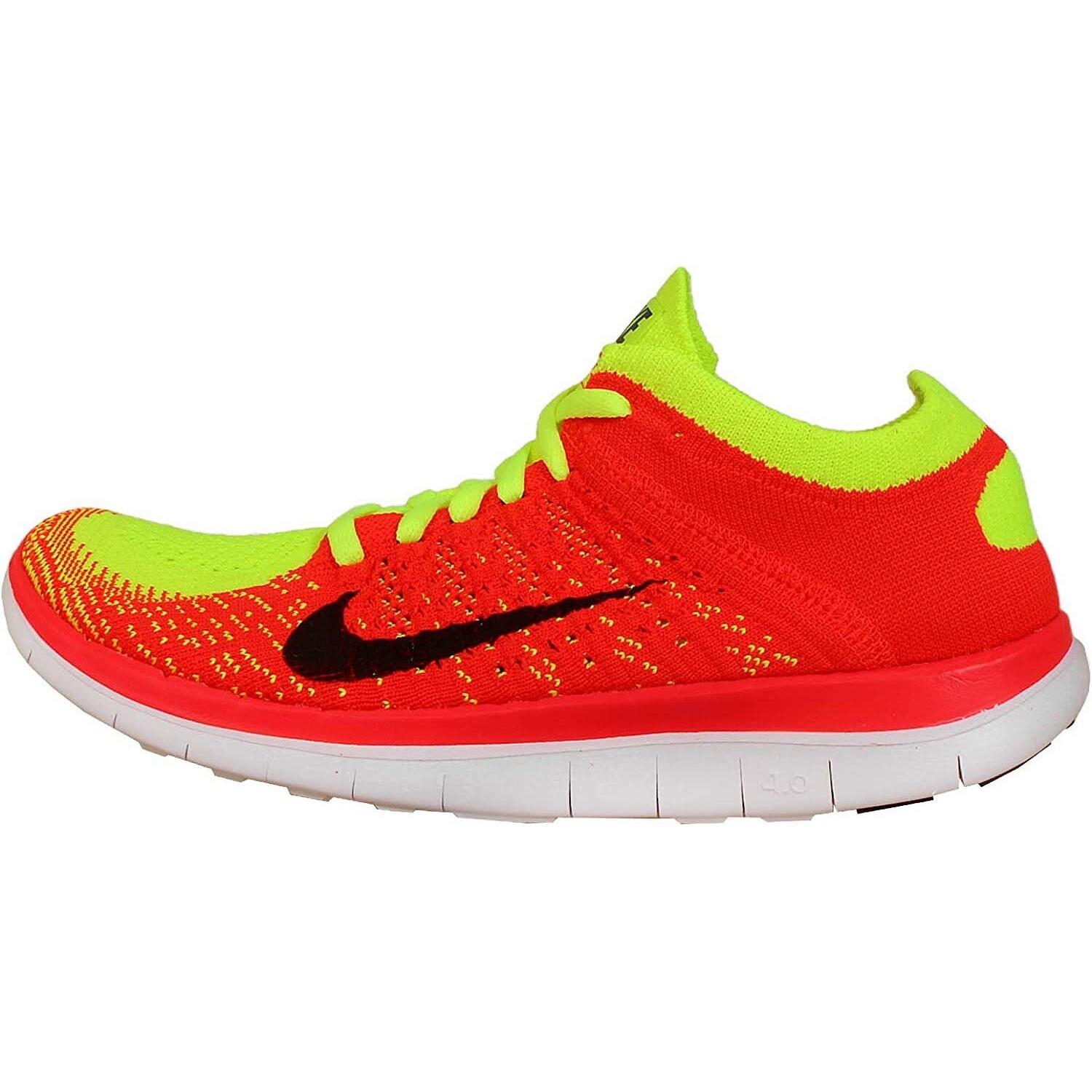 Nike Free 4.0 Flyknit Green/red/white Running Shoes 631050 700 Women Size 6 - Green , Red , White
