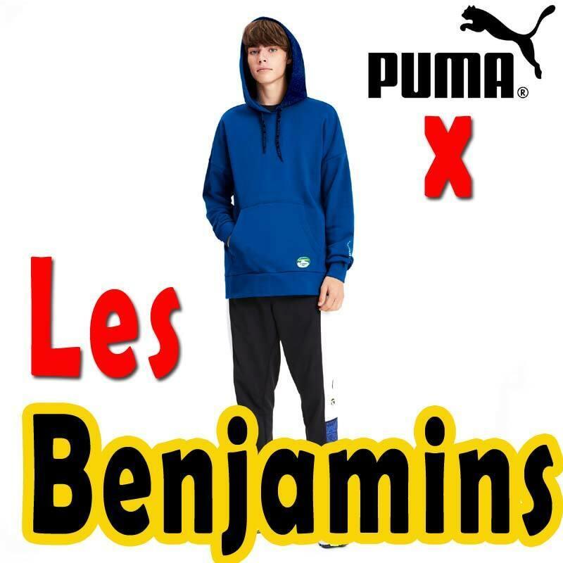 Men`s Puma X Les Benjamins Hoodie Streetwear Pullover Bunyamin Aydin Blue XL
