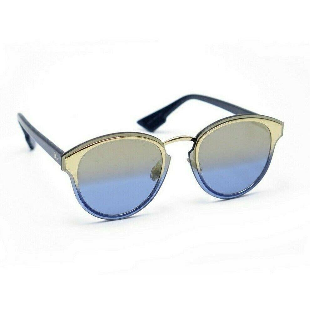 Christian Dior Nightfall Gold Blue Mirror Sunglasses