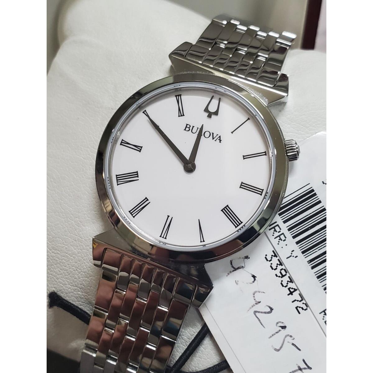 Bulova Ragatta Women`s White Watch - 96L275 - Dial: White, Band: Silver, Bezel: Silver