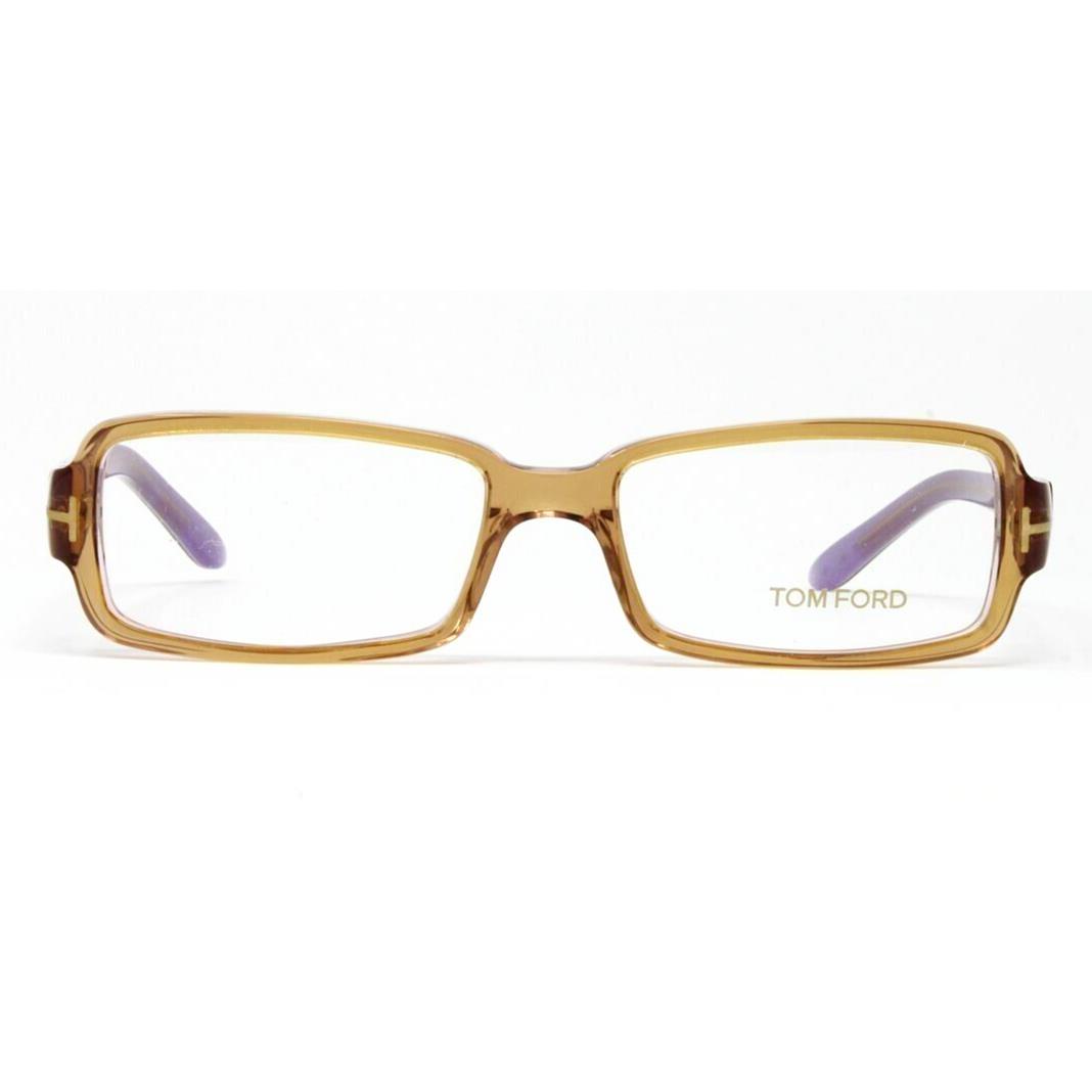 Tom Ford TF5185 050 Transparent Peach/brown ON Purple Eyeglasses Frame 53-16