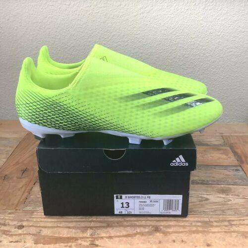 Adidas X Ghosted.3 Laceless FG Men`s Size 13 Soccer Cleats Solaryellow FW6969
