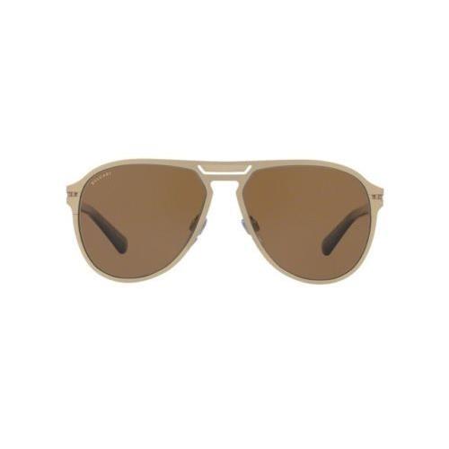 Bvlgari Sunglasses Gold Plated BV 5043TK 203983 Polarized Matte Gold /brown 57mm
